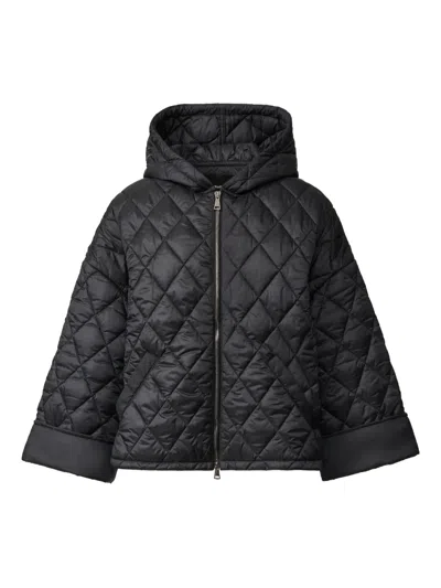 Fabiana Filippi Ultralight Technical Down Jacket In Midnight Blue In Black