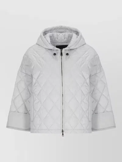 Fabiana Filippi Quilted Hooded Jacket Light Point Sleeves In White