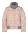 Fabiana Filippi Padded Jackets With Ribbed Cuffs And Collar In Pink