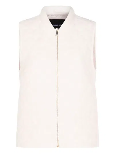 Fabiana Filippi Quilted-pattern Sleeveless Gilet In Neutral