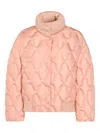 Fabiana Filippi Quilted Jackets With Ribbed Collar And Cuffs In Pink