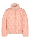 Fabiana Filippi Quilted Jackets With Ribbed Collar And Cuffs In Pink