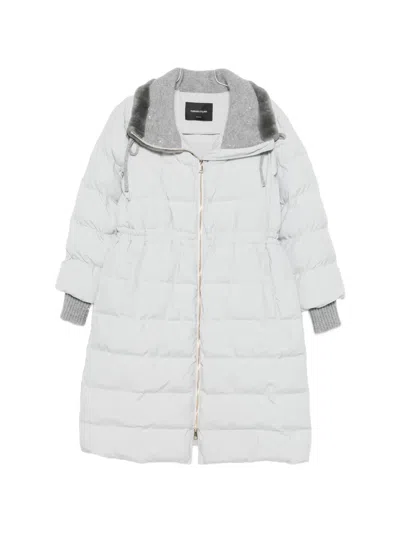 Fabiana Filippi Quilted Shearling-trim Parka In Gray