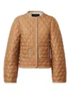 Fabiana Filippi Quilted Single-breasted Puffer Jacket In Brown