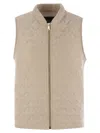 Fabiana Filippi Quilted Yarn And Sequin Waistcoat In Brown
