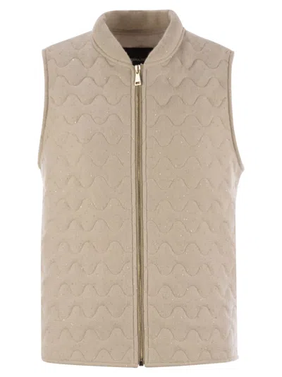 FABIANA FILIPPI QUILTED YARN AND SEQUIN WAISTCOAT