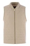 Fabiana Filippi Quilted Yarn And Sequin Waistcoat In Neutral