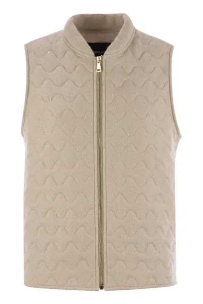 FABIANA FILIPPI FABIANA FILIPPI QUILTED YARN AND SEQUIN WAISTCOAT