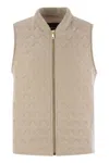 Fabiana Filippi Quilted Yarn And Sequin Waistcoat In Neutral