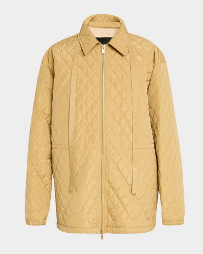 Fabiana Filippi Quilted Zip-front Taffeta Jacket In Oro