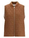 Fabiana Filippi Brown Fleece Wool Sleeveless Jacket In Brown