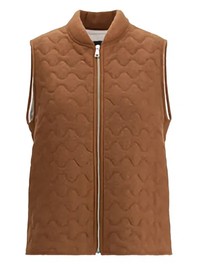 Fabiana Filippi Brown Fleece Wool Sleeveless Jacket