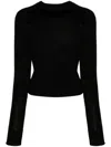 Fabiana Filippi Raglan-sleeves Trimmed Jumper In Black