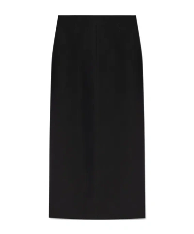 Fabiana Filippi Rear-slit Mid-rise Maxi Skirt In Black