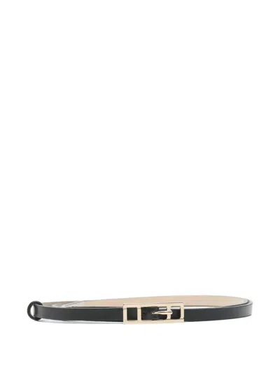 Fabiana Filippi Rectangular-buckle Leather Belt In Black
