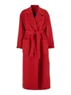 Fabiana Filippi Red Coat With Wide Notched Revers In Virgin Wool Woman In Red