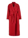Fabiana Filippi Red Coat With Wide Notched Revers In Virgin Wool Woman In Red