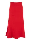 Fabiana Filippi Red Skirt With Hidden Closure And Brushed Effect In Wool Blend Woman In Red