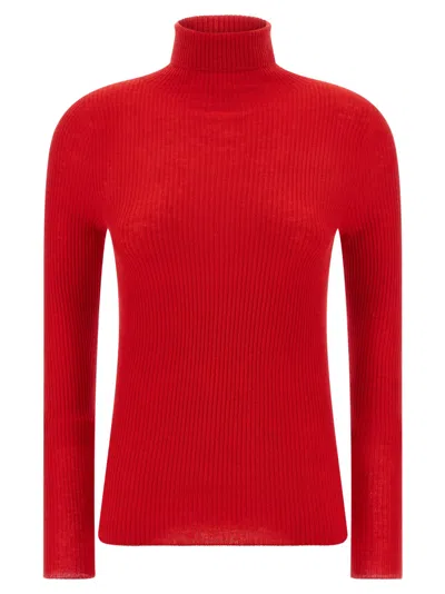 FABIANA FILIPPI RED TURTLE-NECK SWEATER