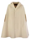 Fabiana Filippi Refined Virgin Wool Cape In Neutral