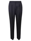 Fabiana Filippi Woolen Fabric Regular Fit Trousers In Blue Inchiostro