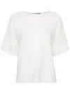 Fabiana Filippi Bead-trim Boat-neck Cotton Sweater In Neutral