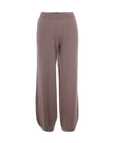 Fabiana Filippi Relaxed Fit Jogging Pants With Elastic Waistband In Brown