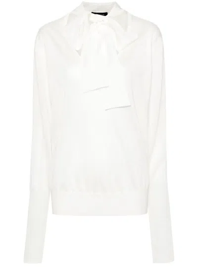 Fabiana Filippi Relaxed Fit Knitwear With Deep V-neck In White