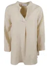 Fabiana Filippi Relaxed-fit Neutral Shirt With V-neckline In Neutral