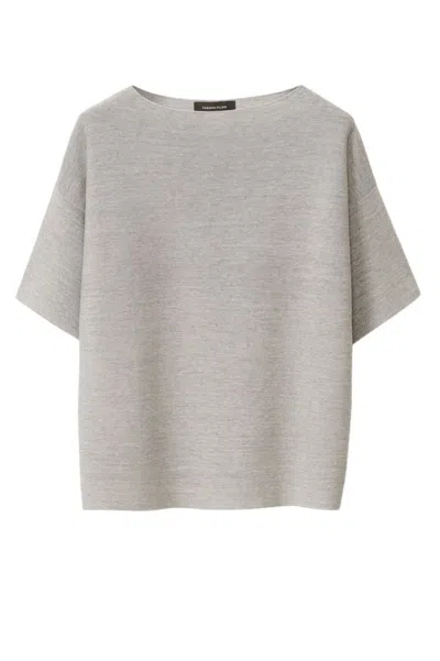 Fabiana Filippi Cotton And Lurex Sweater In Grey