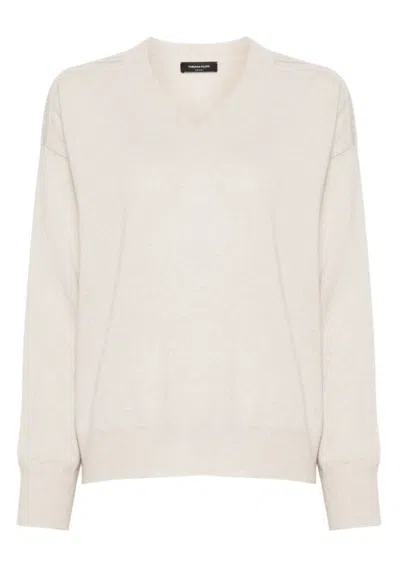 Fabiana Filippi Relaxed Fit V-neck Sweater In Neutral