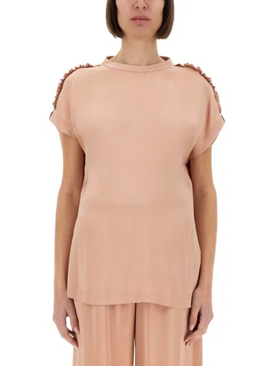 Fabiana Filippi Relaxed Fit Viscose T-shirt In Pink
