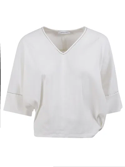 Fabiana Filippi Relaxed Fit White Shirt With V-neckline