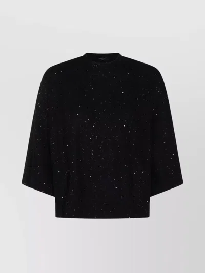 FABIANA FILIPPI RELAXED SHORT SLEEVE TOP WITH SEQUIN EMBELLISHMENTS