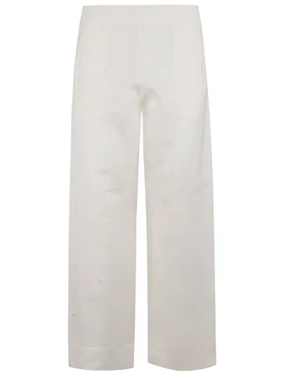 Fabiana Filippi Relaxed Wide-leg Trousers With Elastic Waistband In White