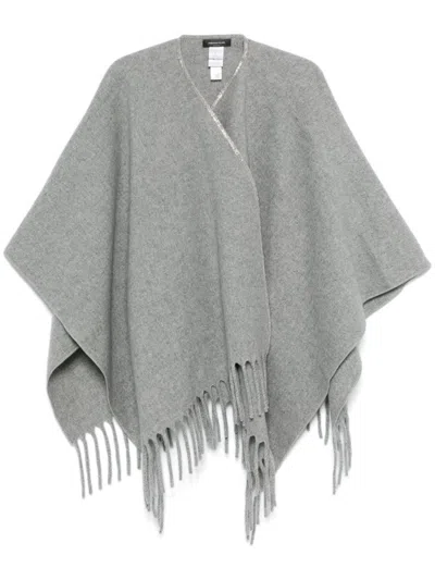 Fabiana Filippi Rhinestone-embellished Cape In Gray