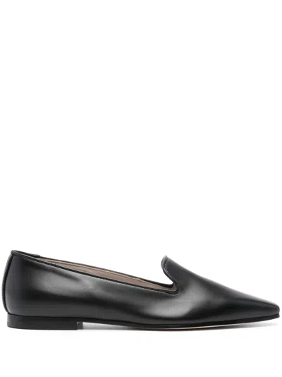 Fabiana Filippi Rhinestone-embellished Leather Loafers In Black