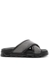 Fabiana Filippi Rhinestone-embellished Leather Slides In Black