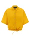 Fabiana Filippi Rhinestone-piped Cotton Blend Shirt With Drawstring Hem