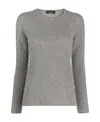 Fabiana Filippi Rib Knitted Long-sleeved Sweater In Grey