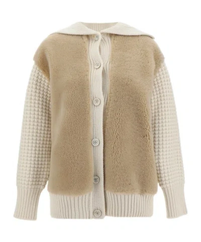 FABIANA FILIPPI FABIANA FILIPPI BUTTON-UP KNITTED-PANEL CARDIGAN