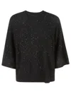 Fabiana Filippi Rib Trim Embellished Sweater In Black