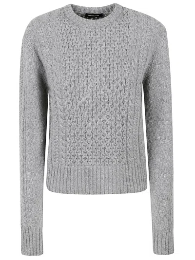 Fabiana Filippi Rib Trim Patterned Knit Sweater In Roccia