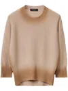 Fabiana Filippi Ribbed Beige Sweater With Classic Round Neckline In Brown