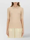 Fabiana Filippi Ribbed Collared T-shirt Slim Fit