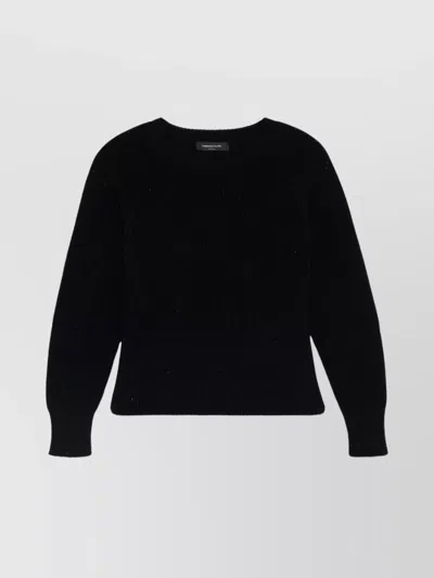 FABIANA FILIPPI RIBBED CREWNECK SWEATER WITH FITTED CUFFS