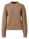 Fabiana Filippi Ribbed-cuff Round-neck Sweater In Gold