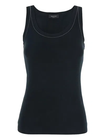 Fabiana Filippi Ribbed-detail Tank Top In Black