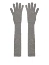 Fabiana Filippi Ribbed Gloves In Gray