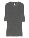 Fabiana Filippi Ribbed Half-sleeve Top In Gray